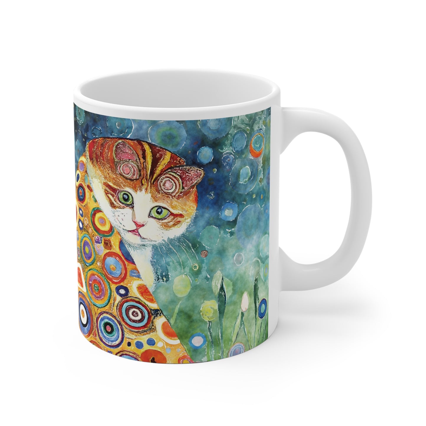Katzen Tasse Art– Künstlerische Kaffee Tasse mit farbenfrohem Katzenmotiv für Katzenliebhaber