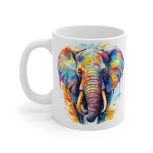 Farbenfrohe Elefanten-Tasse – Ausdrucksstarkes Pop-Art Design 🐘🎨✨