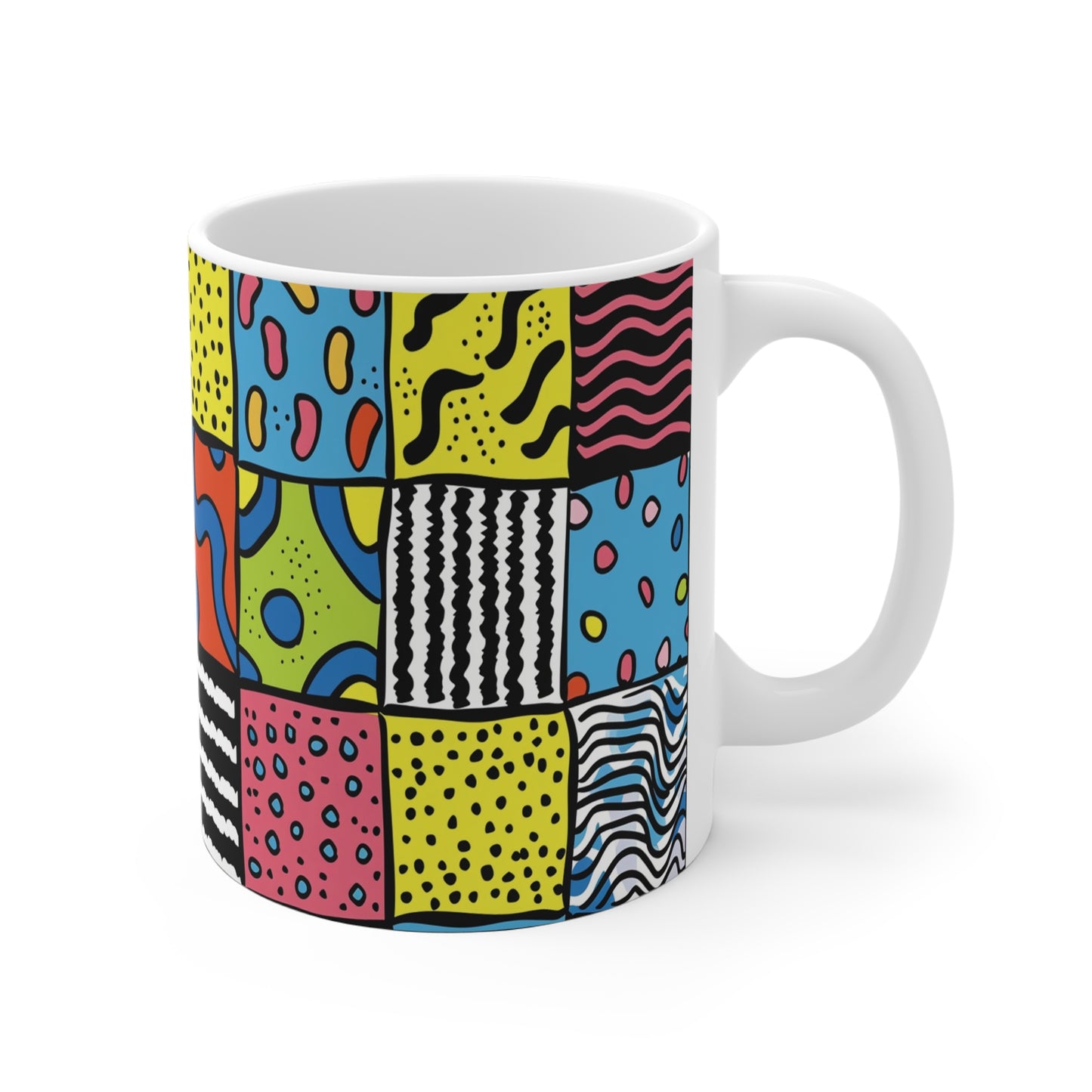 Pop-Art Muster Tasse – Farbenfrohes Design mit Retro-Charme 🎨✨☕