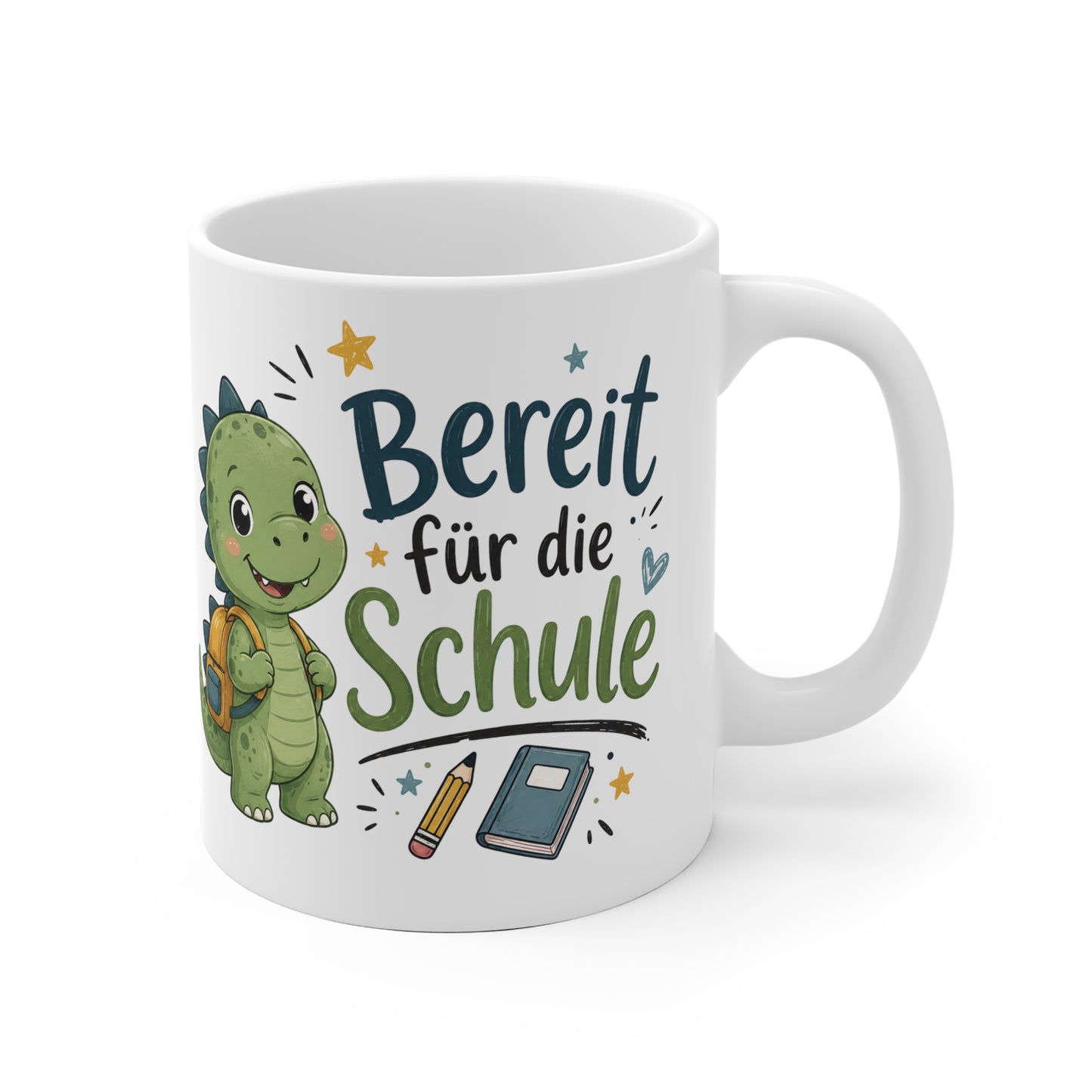 Tasse „Bereit für die Schule“ mit Dino