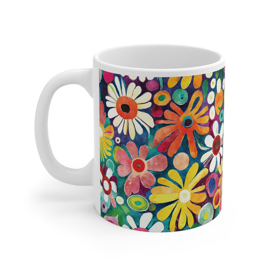 Blumen Tasse bunt – Farbenfrohe Kaffee Tasse mit floralem Design für gute Laune im Alltag