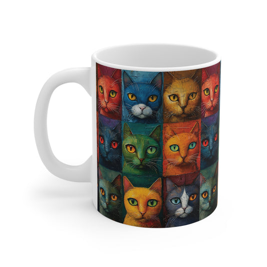 Katzen-Tasse – Farbenfrohes Katzenkunstwerk für echte Katzenliebhaber 🐱🎨☕