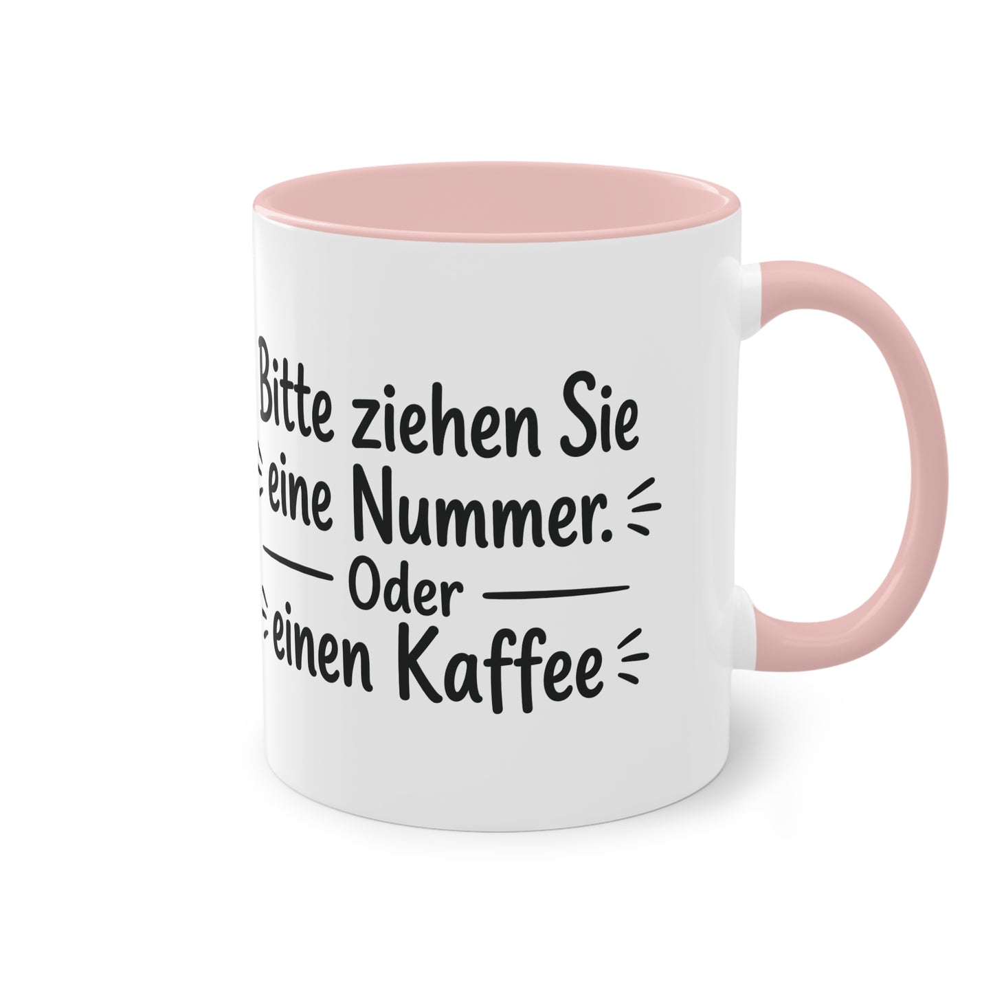 Tasse „Bitte ziehen Sie eine Nummer. Oder einen Kaffee.“ – Humorvolle Behördentasse