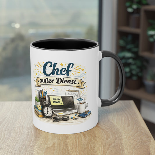 Tasse „Chef außer Dienst“ ☕📋🎉