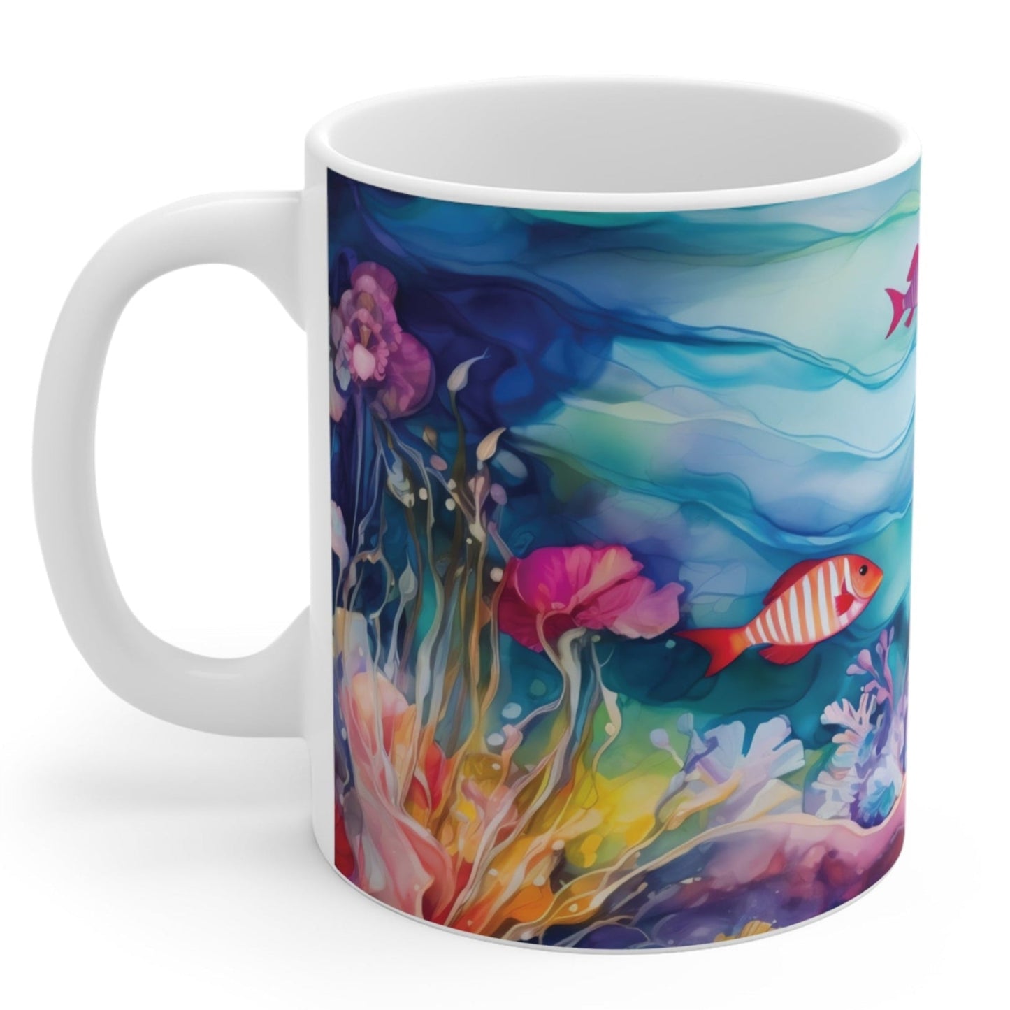 Meereswelt Tasse – Künstlerische Kaffee Tasse mit Unterwasser-Design für Meeresliebhaber