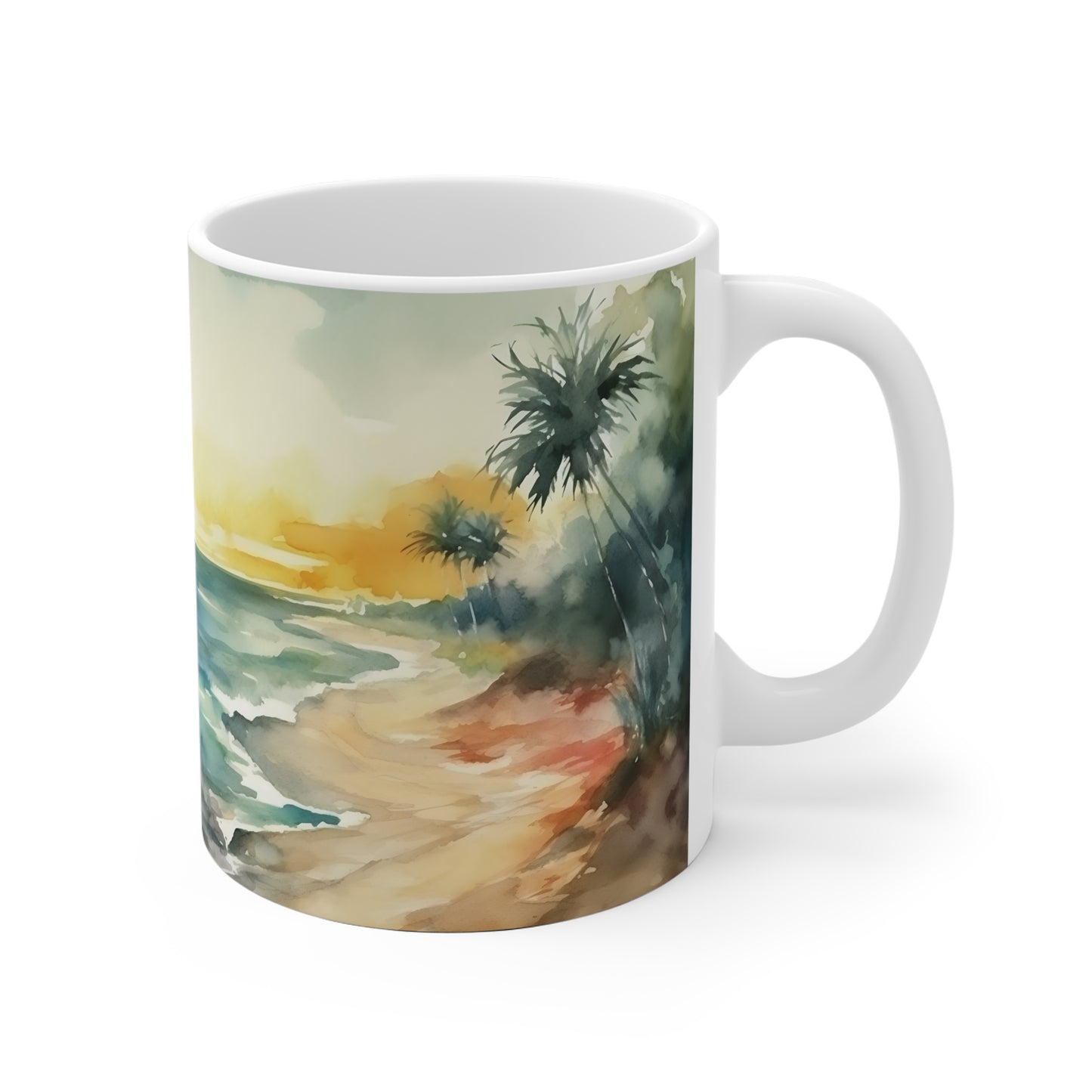 Aquarell-Strand Tasse – Urlaubsgefühl für jeden Tag 🌴🌊☕