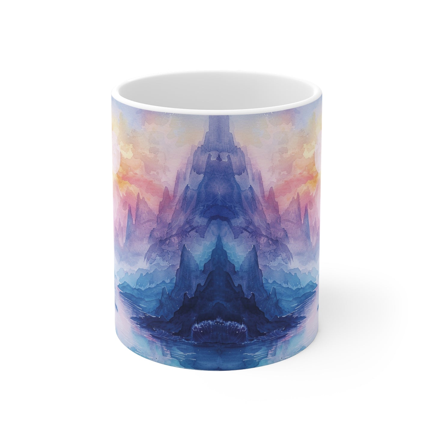 Aquarell-Landschaft Tasse – Traumhafte Farben für entspannte Genussmomente 🎨🏔️☕
