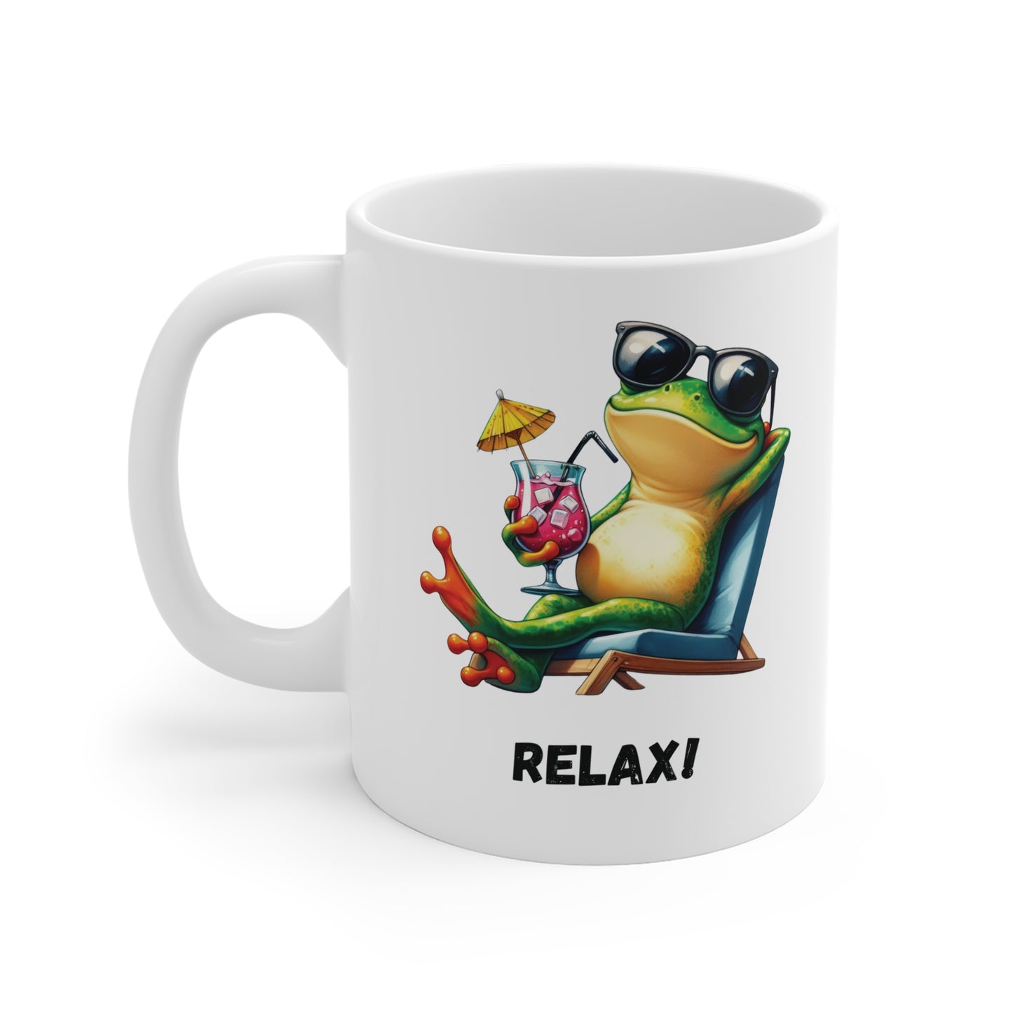 Relaxi Frosch Tasse | Humor Frog Becher Entspannung Cocktail