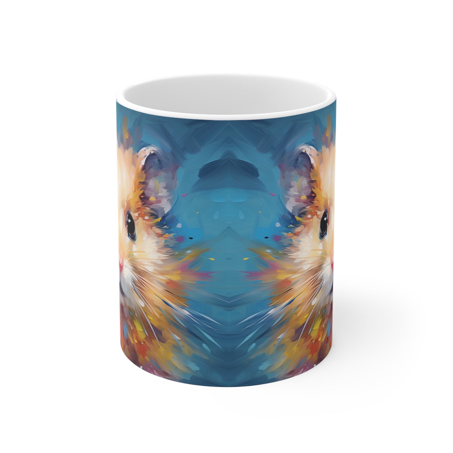 Farbenfrohe Hamster-Tasse – Niedliches Pop-Art Design 🐹🎨✨