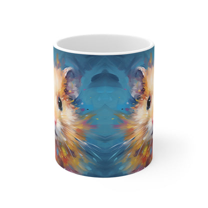 Farbenfrohe Hamster-Tasse – Niedliches Pop-Art Design 🐹🎨✨