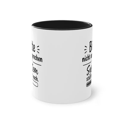 Tasse „Bitte nicht ansprechen. System startet noch.“ – Lustige Bürotasse mit Humor