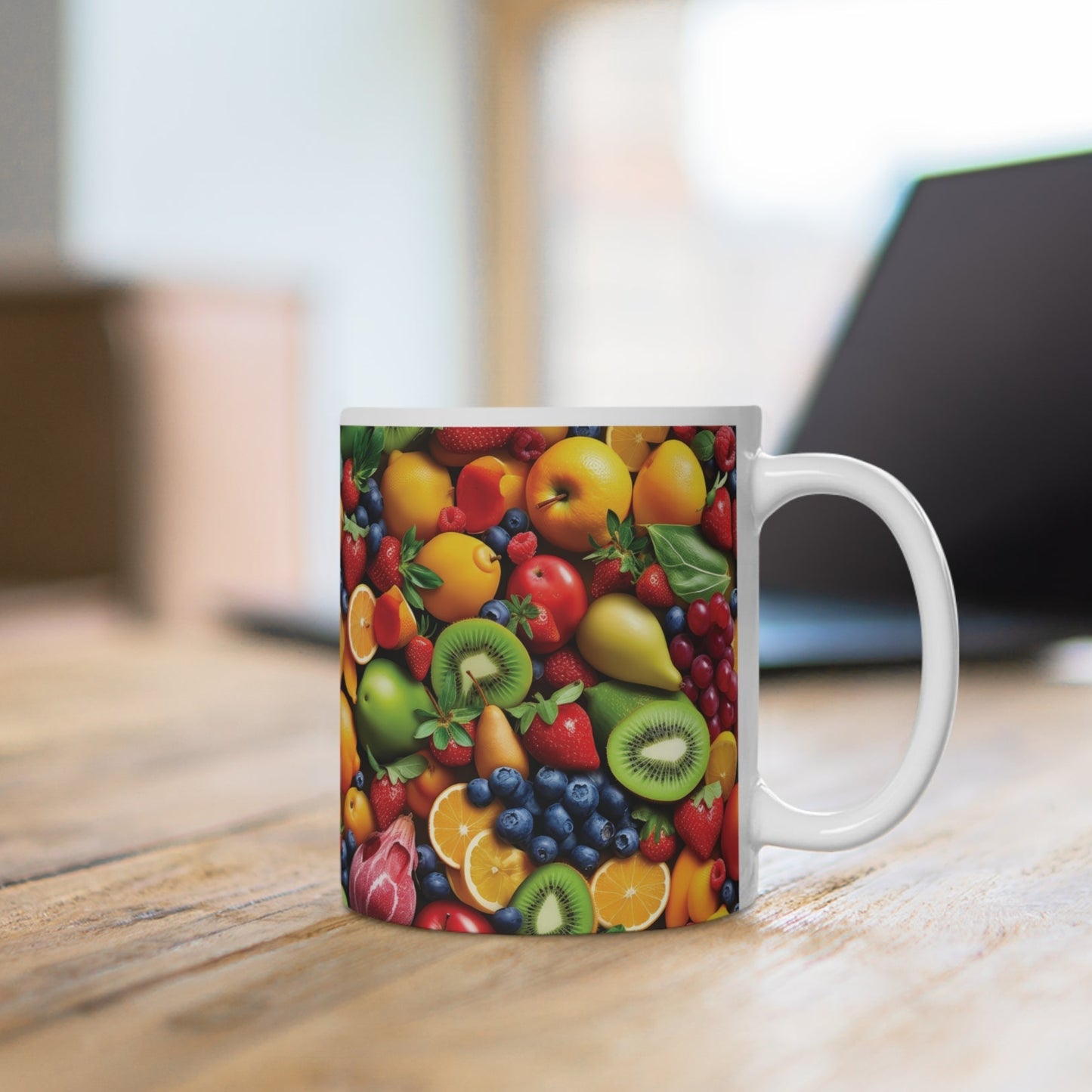 Früchte Tasse bunt – Farbenfrohe Kaffee Tasse mit fruchtigem Design für gute Laune im Alltag