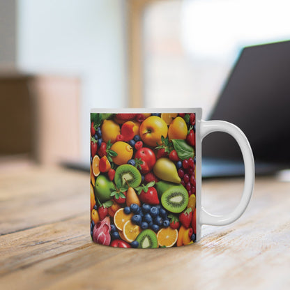 Früchte Tasse bunt – Farbenfrohe Kaffee Tasse mit fruchtigem Design für gute Laune im Alltag