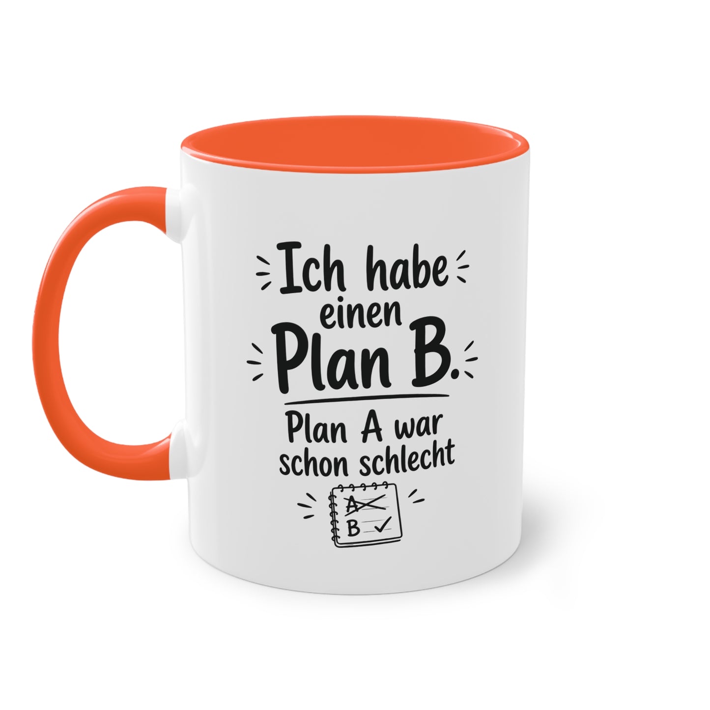 Tasse „Ich habe einen Plan B. Plan A war schon schlecht.“ – Für alle mit Humor und Improvisationstalent