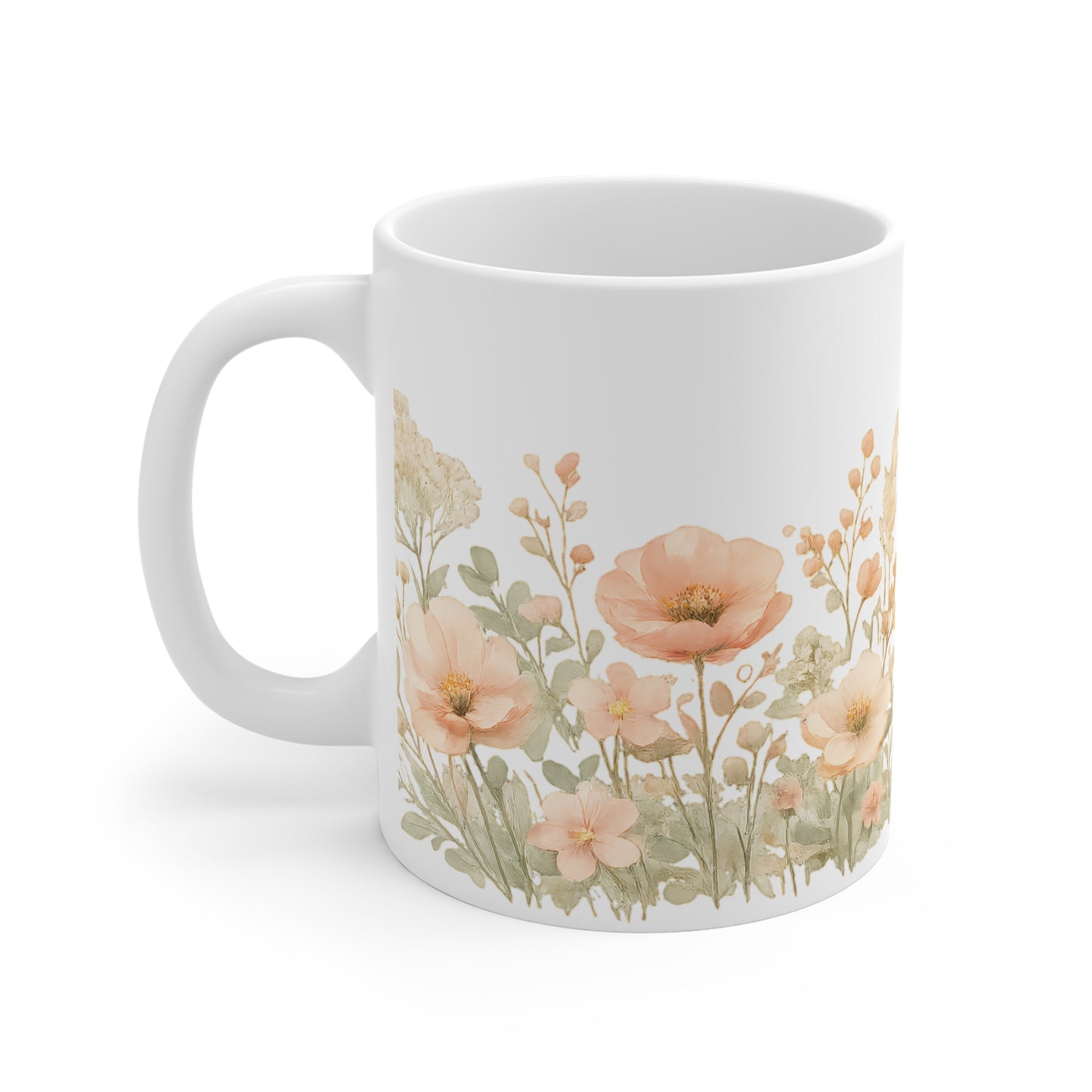 Personalisierte Tasse mit Blumenmotiv & Wunschname 🌸☕✨