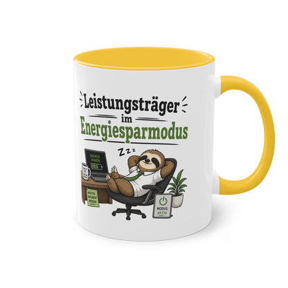 Tasse „Leistungsträger im Energiesparmodus“ – Lustige Bürotasse mit Faultier-Motiv
