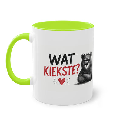 Tasse „Wat Kiekste?“ – Berliner Schnauze mit Humor ☕🐻