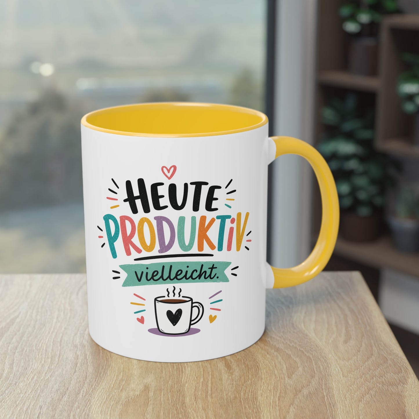Heute produktiv. Vielleicht. – Lustige Kaffee Tasse für Büro, Homeoffice &amp; alle mit Humor