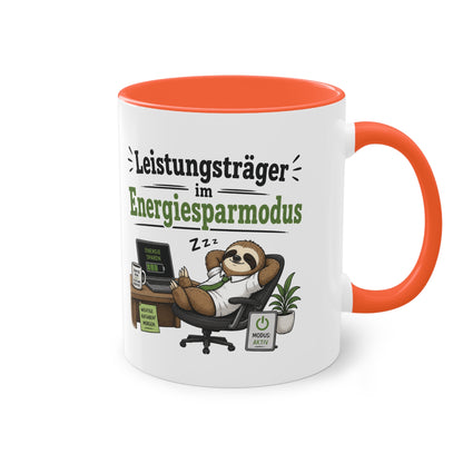 Tasse „Leistungsträger im Energiesparmodus“ – Lustige Bürotasse mit Faultier-Motiv