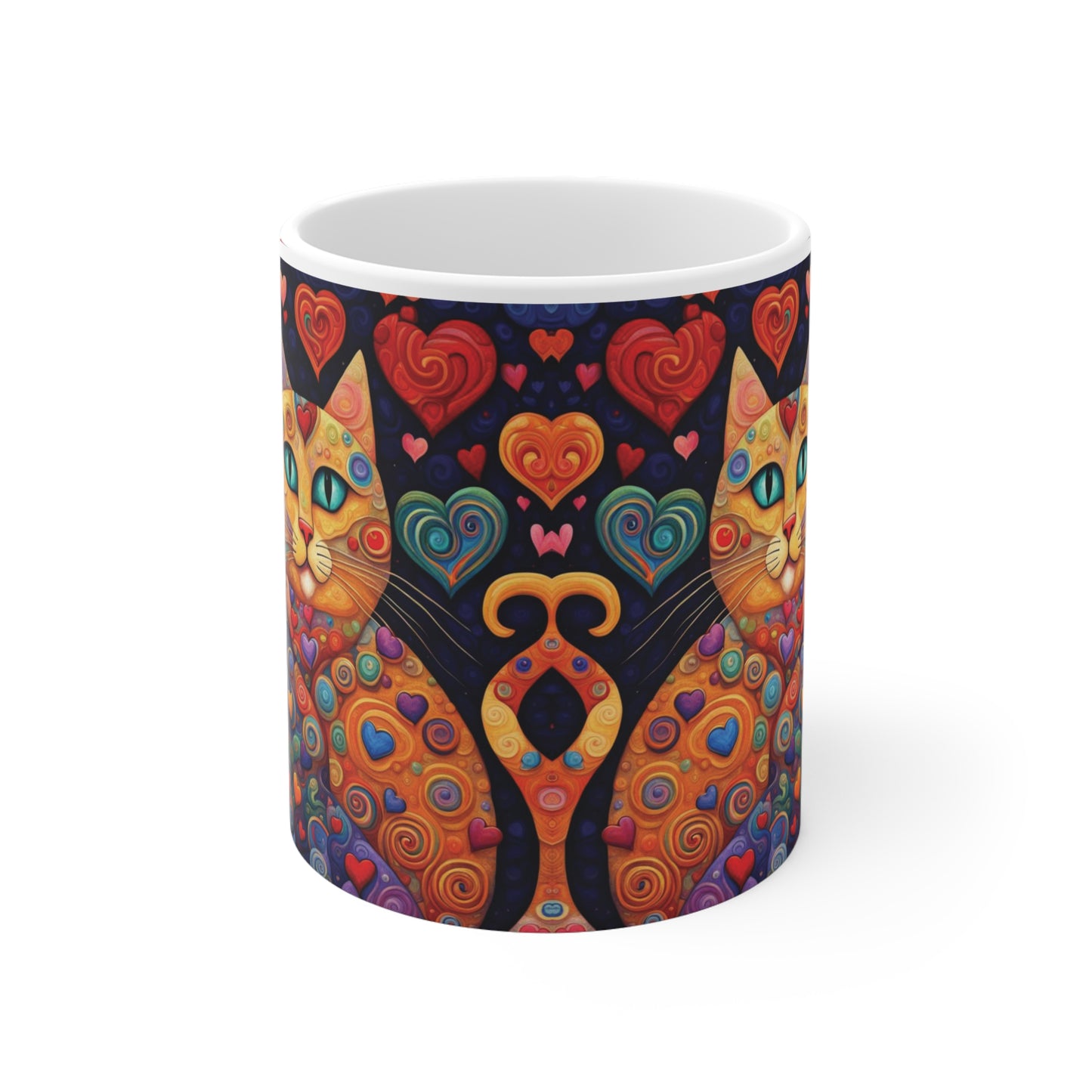 Bunte Katzen Herzen Tasse