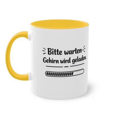 Tasse „Bitte warten. Gehirn wird geladen.“ – Lustige Bürotasse mit Humor