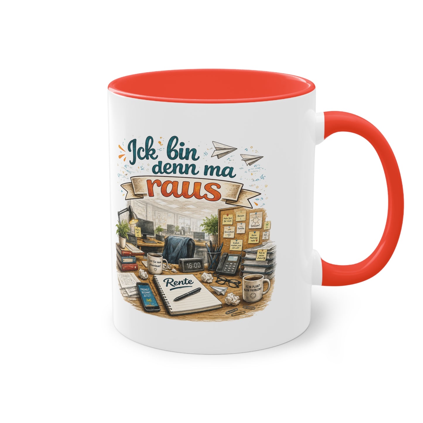 Tasse „Ick bin denn ma raus – Rente Edition“ ☕📋🎉