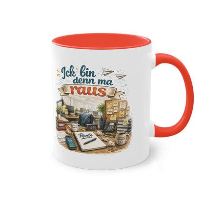 Tasse „Ick bin denn ma raus – Rente Edition“ ☕📋🎉