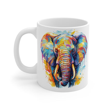 Farbenfrohe Elefanten-Tasse – Ausdrucksstarkes Pop-Art Design 🐘🎨✨