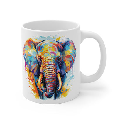 Farbenfrohe Elefanten-Tasse – Ausdrucksstarkes Pop-Art Design 🐘🎨✨