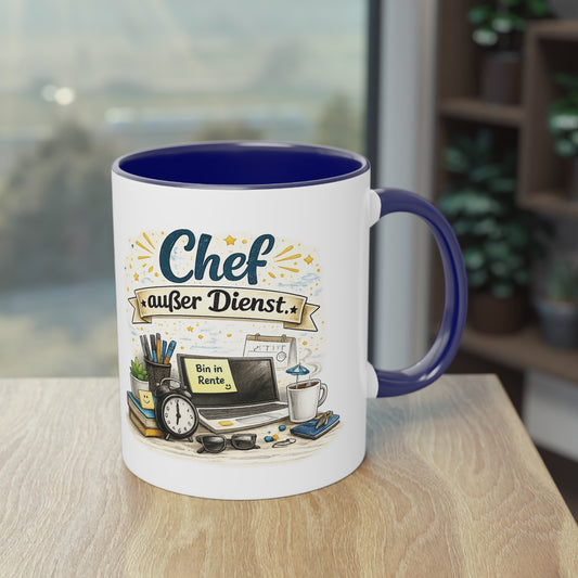 Tasse „Chef außer Dienst“ ☕📋🎉