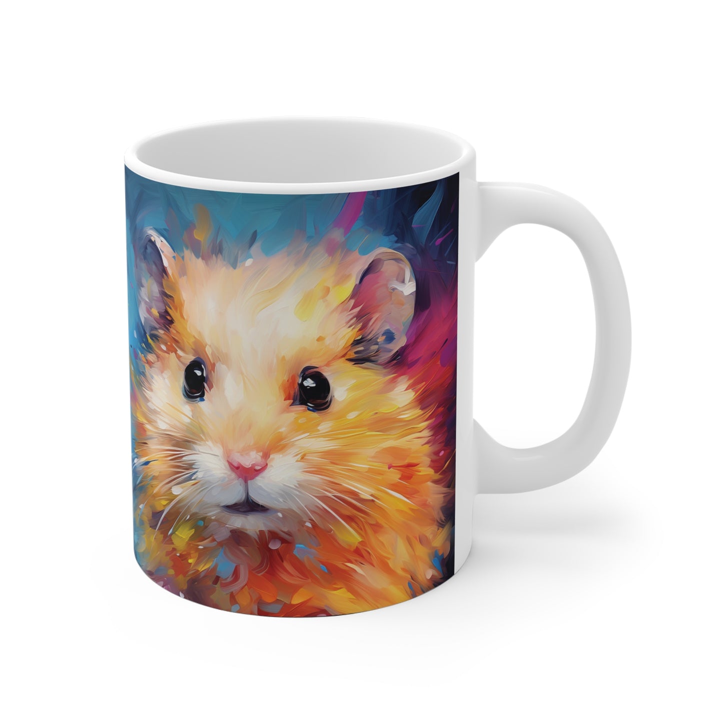 Farbenfrohe Hamster-Tasse – Niedliches Pop-Art Design 🐹🎨✨