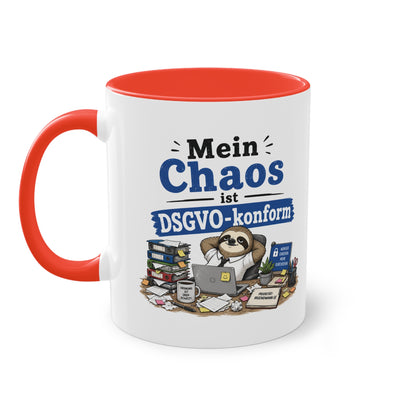 Tasse „Mein Chaos ist DSGVO-konform.“ – Lustige Bürotasse mit Humor