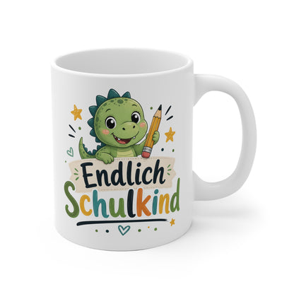 Tasse „Endlich Schulkind“ mit Dino