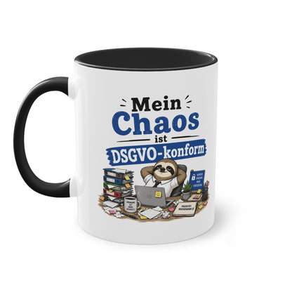 Tasse „Mein Chaos ist DSGVO-konform.“ – Lustige Bürotasse mit Humor