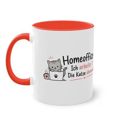 Homeoffice-Tasse – „Ich arbeite. Die Katze überwacht.“