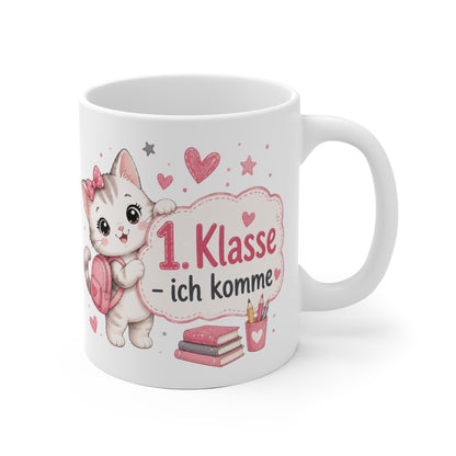 Tasse „1. Klasse – ich komme!“ – Süße Katzen-Tasse