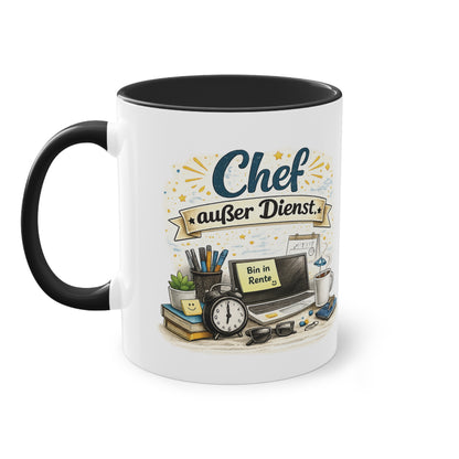 Tasse „Chef außer Dienst“ ☕📋🎉