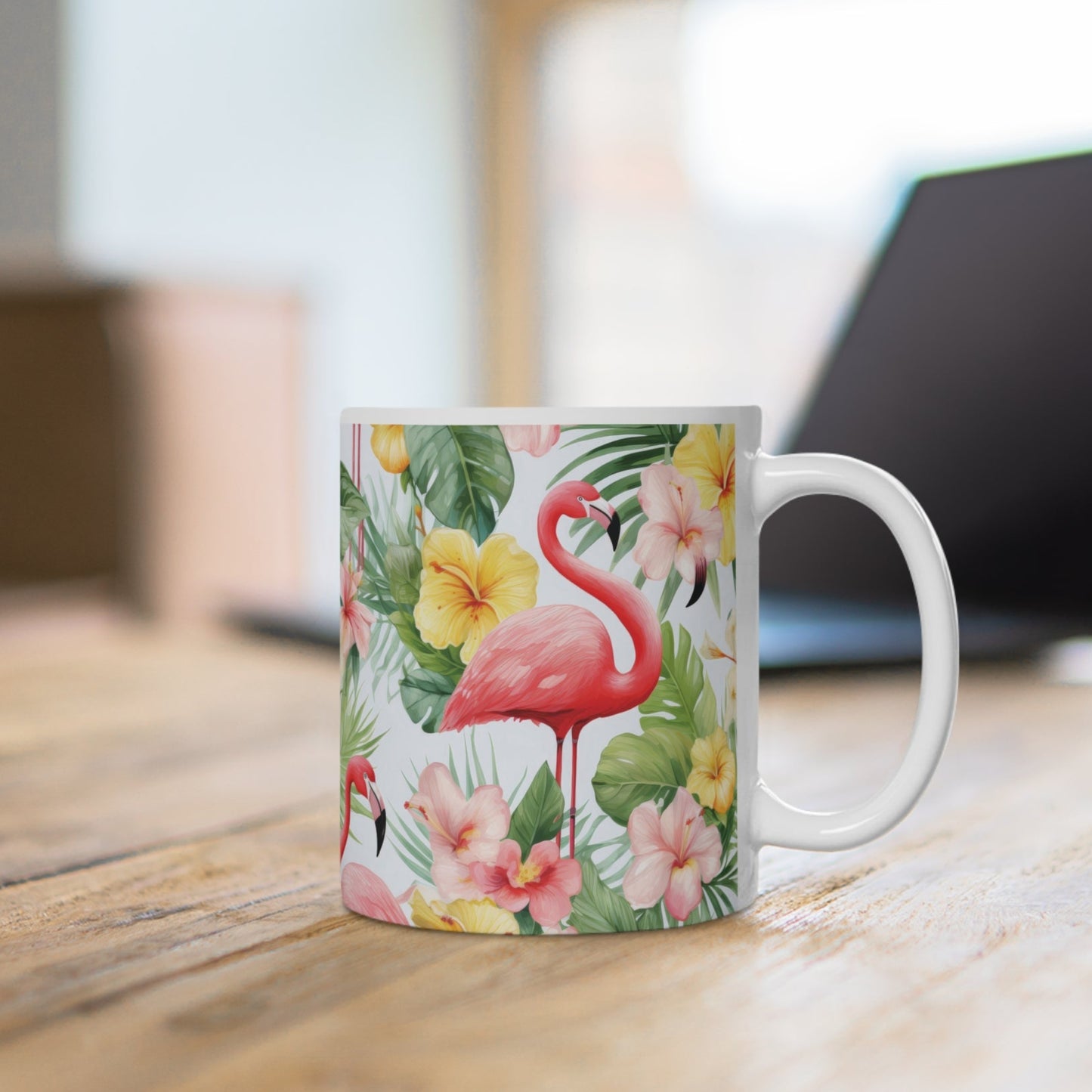 Flamingo Tasse Tropisch – Stilvolle Kaffee Tasse mit Flamingo- und Blumenmotiv für Sommerfeeling im Alltag