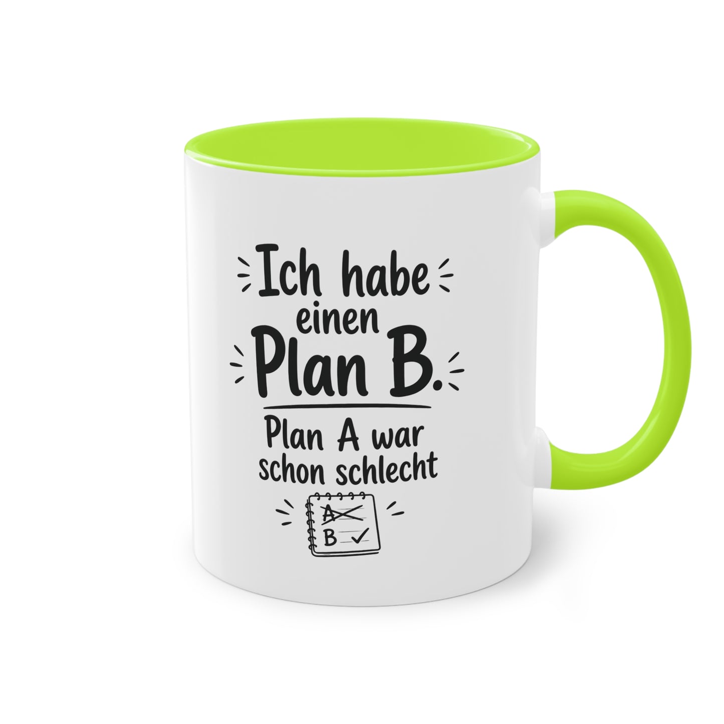 Tasse „Ich habe einen Plan B. Plan A war schon schlecht.“ – Für alle mit Humor und Improvisationstalent