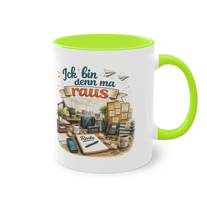 Tasse „Ick bin denn ma raus – Rente Edition“ ☕📋🎉