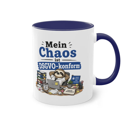 Tasse „Mein Chaos ist DSGVO-konform.“ – Lustige Bürotasse mit Humor