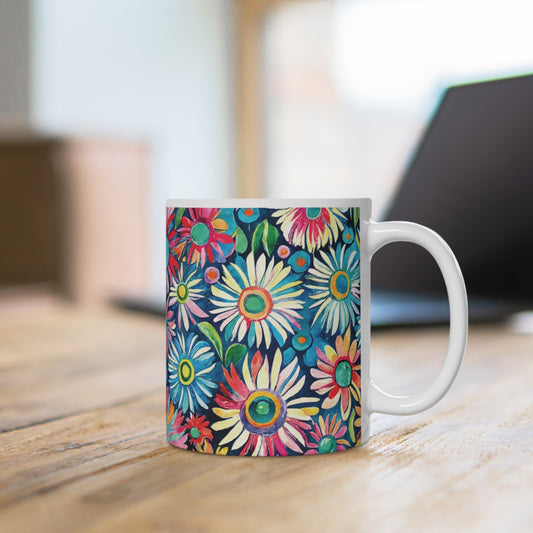 Bunte Blumen Tasse – Farbenfrohe Kaffee Tasse mit floralem Design für gute Laune im Alltag