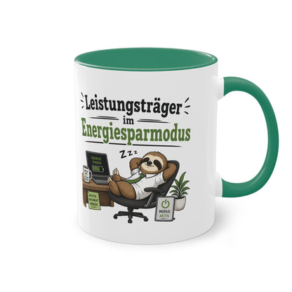 Tasse „Leistungsträger im Energiesparmodus“ – Lustige Bürotasse mit Faultier-Motiv