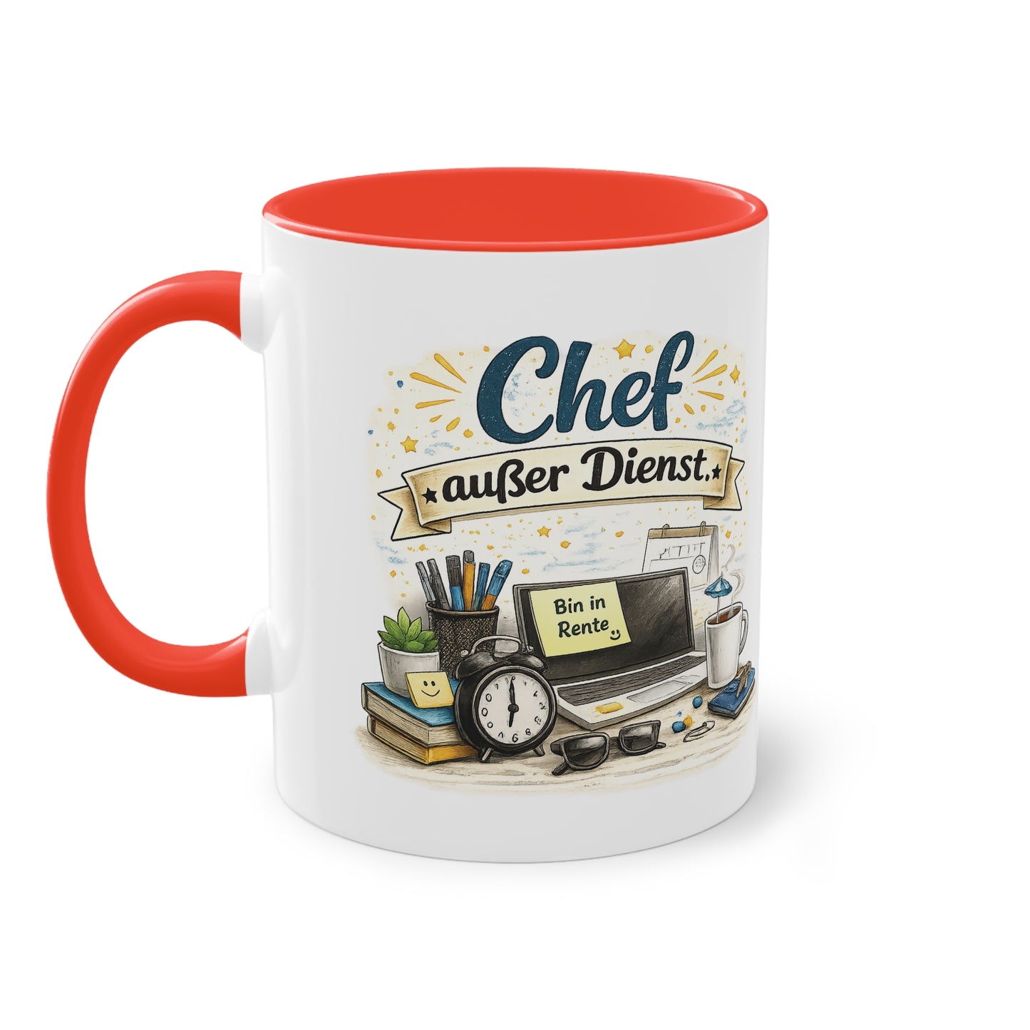 Tasse „Chef außer Dienst“ ☕📋🎉