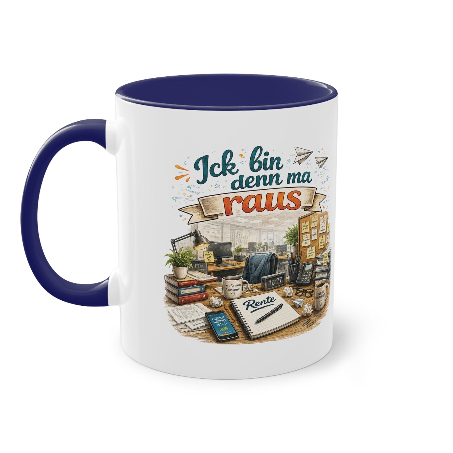Tasse „Ick bin denn ma raus – Rente Edition“ ☕📋🎉