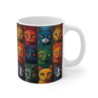 Katzen-Tasse – Farbenfrohes Katzenkunstwerk für echte Katzenliebhaber 🐱🎨☕