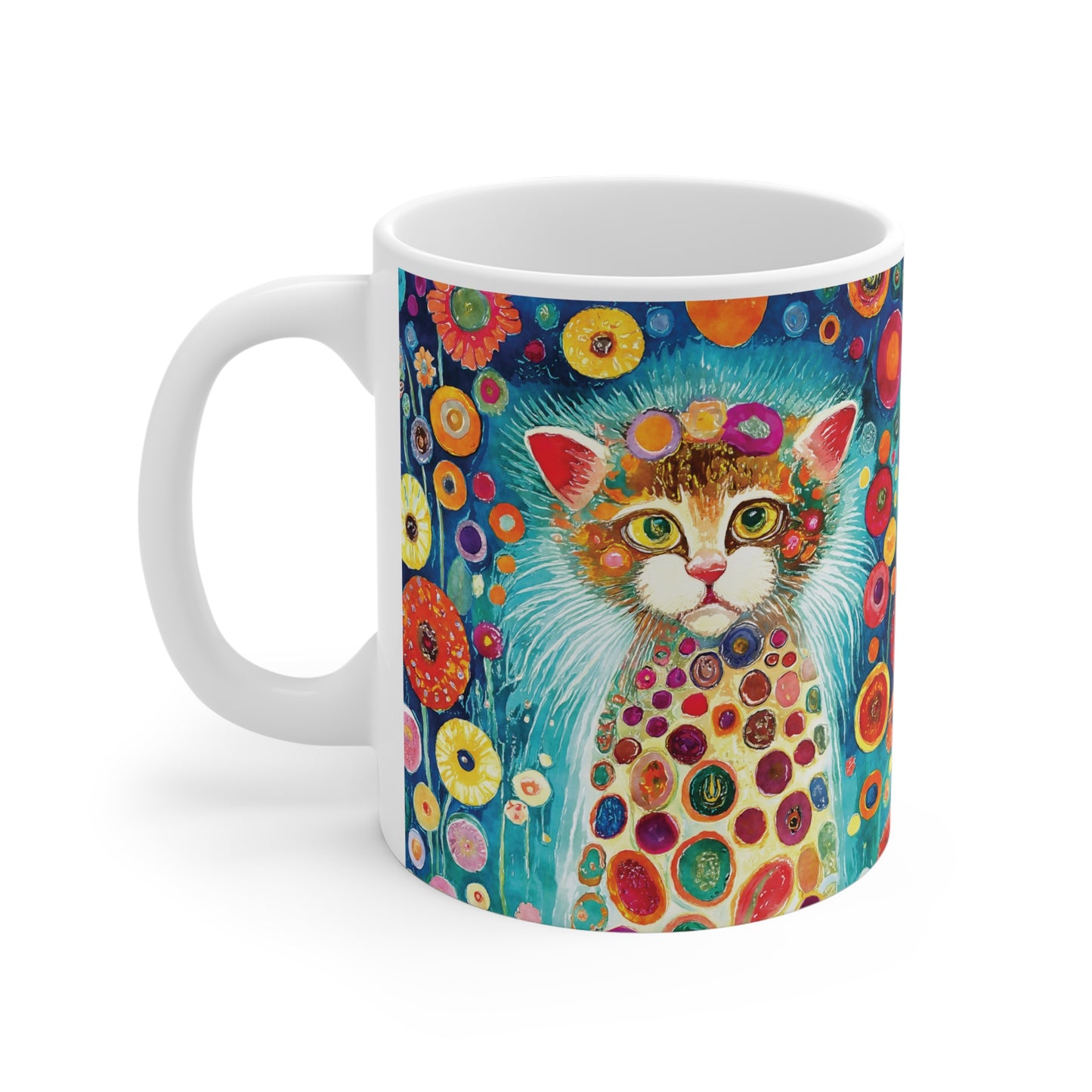 Niedliche Katze – Farbenfrohe Kaffee Tasse mit Katzenmotiv für Katzenliebhaber