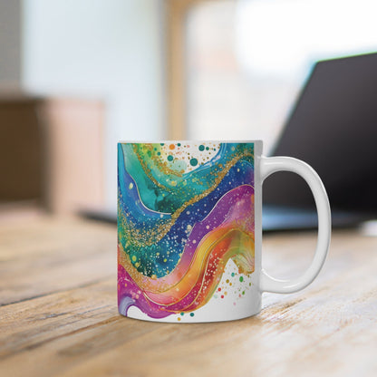 Abstrakte Farbkunst Tasse – Ein farbenfroher Blickfang für jeden Tag 🎨✨☕