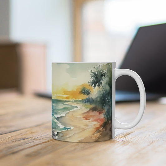 Aquarell-Strand Tasse – Urlaubsgefühl für jeden Tag 🌴🌊☕