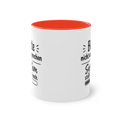 Tasse „Bitte nicht ansprechen. System startet noch.“ – Lustige Bürotasse mit Humor
